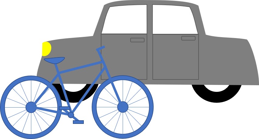 Lateral Thinking Bicycle and car